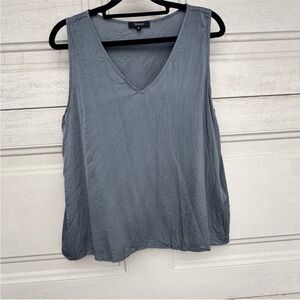 Quince Slate Gray V-Neck Sleeveless Tank Top